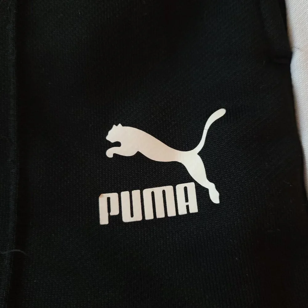 Puma Track Pants - Black with White Side Stripe - Picture 2 of 3